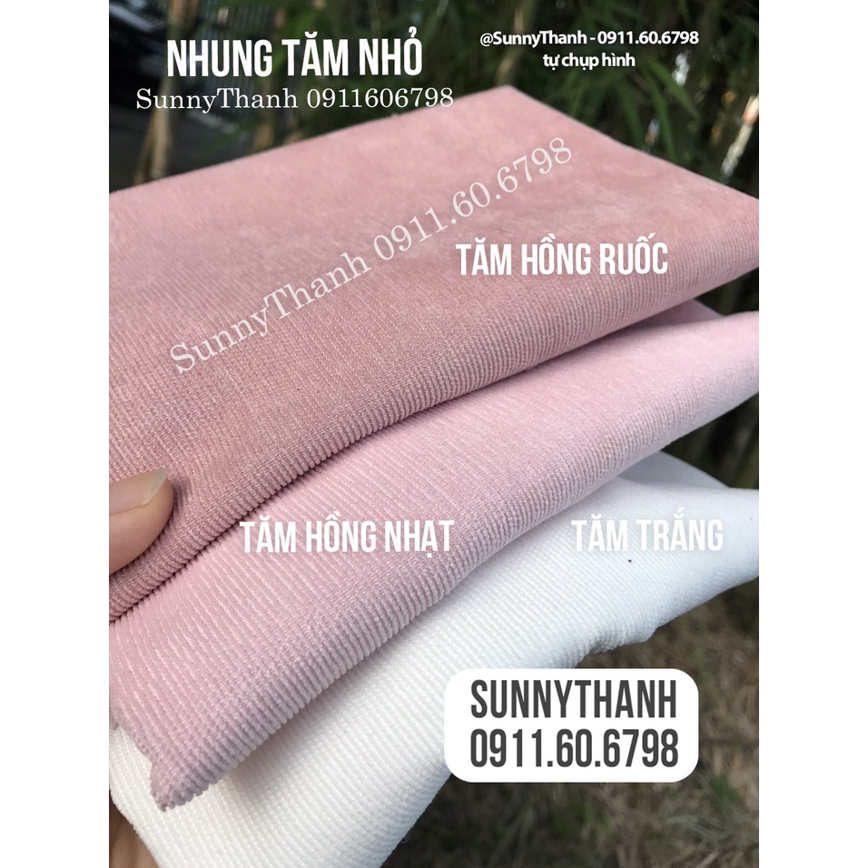 1m vải Nhung Tăm nhỏ SunnyThanh may thú bông trái bơ, gối ôm, scruchies among us