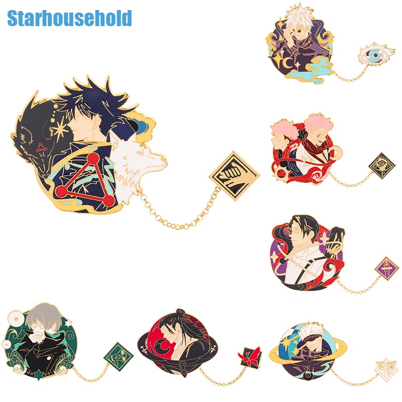 Ghim Cài Áo Kim Loại Hình Jujutsu Kaisen Gojo Satoru Itadori Yuji Inumaki