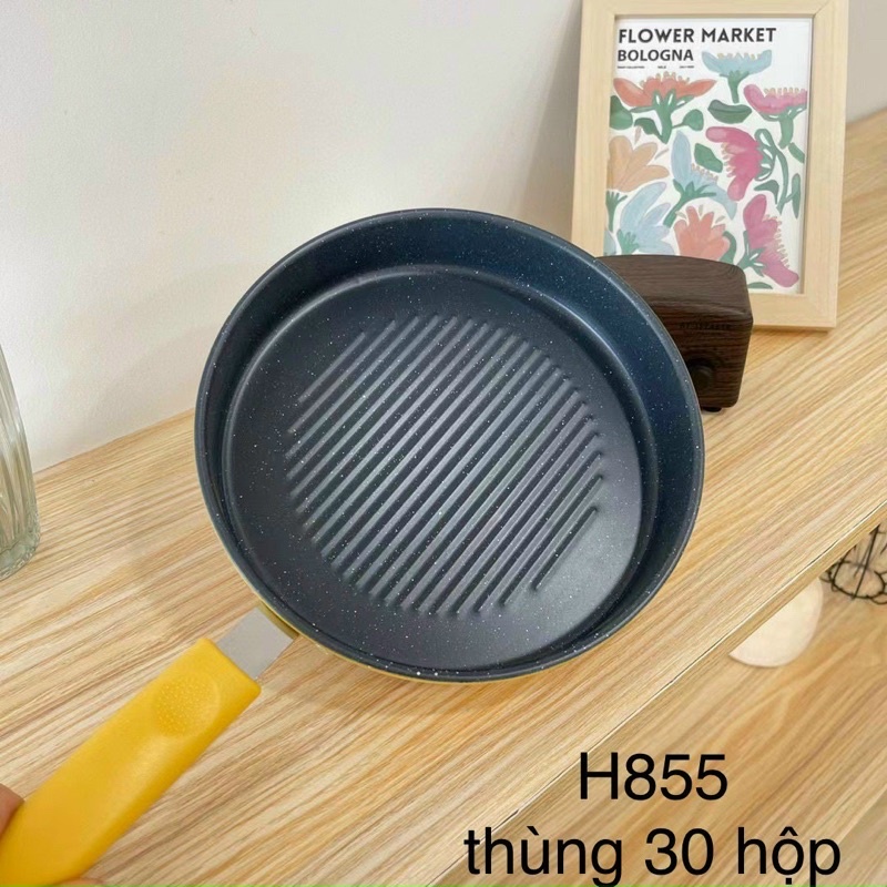 Chảo Đa Năng, Chảo chiên trứng chống dính cao cấp 20cm hình vịt vàng dễ thương, tay cầm nhựa chống nóng có lổ treo tường