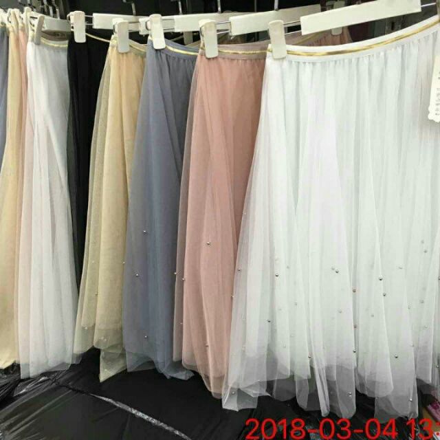 Chan váy  voan đính hat