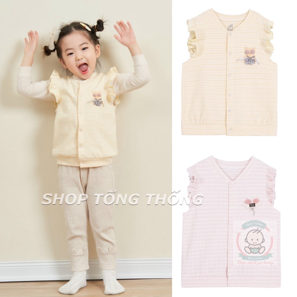 Áo Gile La Pomme cài cúc thẳng tay bèo chất vải cotton cao cấp mềm mịn thoáng mát thấm hút tốt cho bé trai bé gái 44016