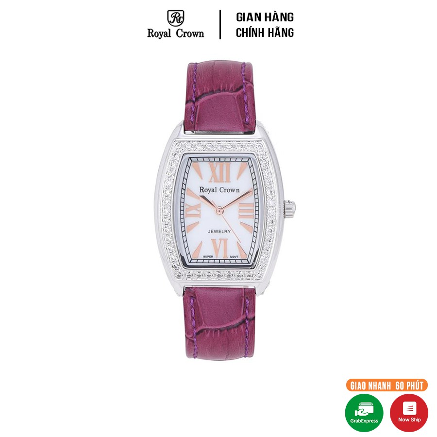 Đồng hồ nữ chính hãng Royal Crown 3635 Leather Strap Watch (Tím)