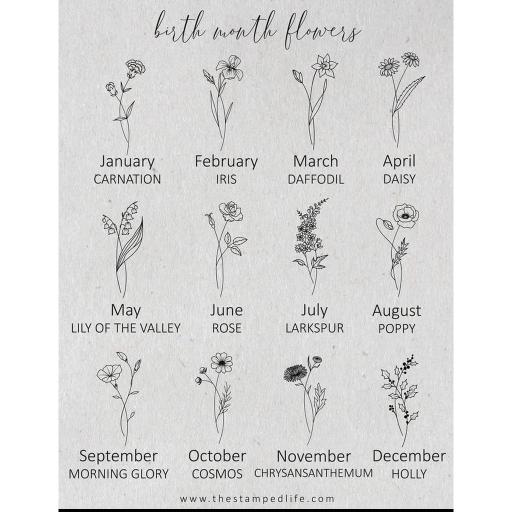 Dây chuyền bạc nữ TLEE mặt khắc hoa tháng sinh theo yêu cầu cá tính TleeJewelry D0221