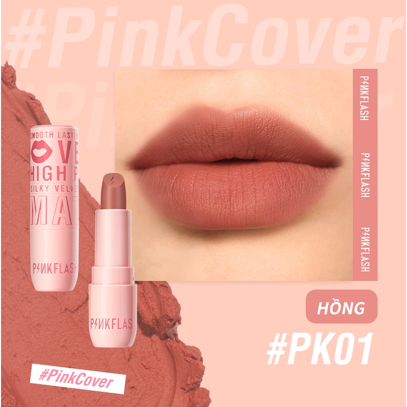 PINKFLASH Bộ Son kem lì kết cấu mượt mà lâu trôi