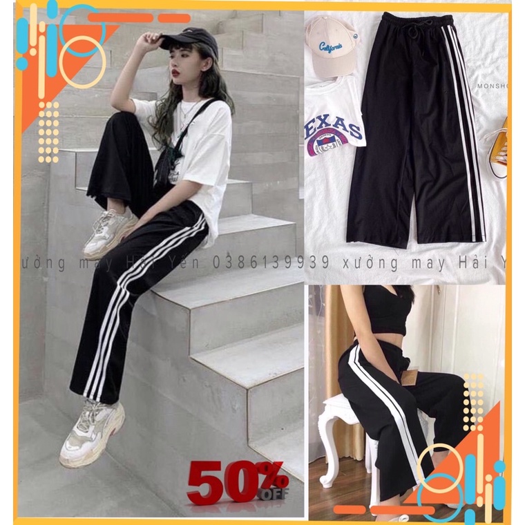 [ Sale 50%] Quần ống xuông umi phối soc hót