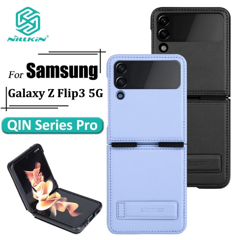 Ốp lưng da Samsung Z FLIP 4 / Z Flip 3 5G Nillkin Qin leather case（Vegan leather)