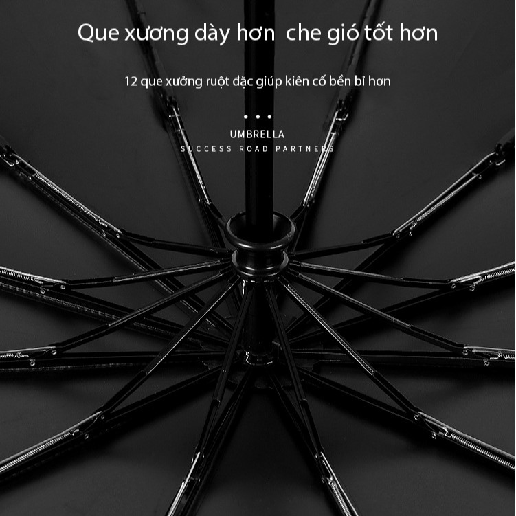 Ô Dù Che Mưa Đi Nắng Tự Động Xếp Gấp Gọn 12 nan wf-008  Cát Thái