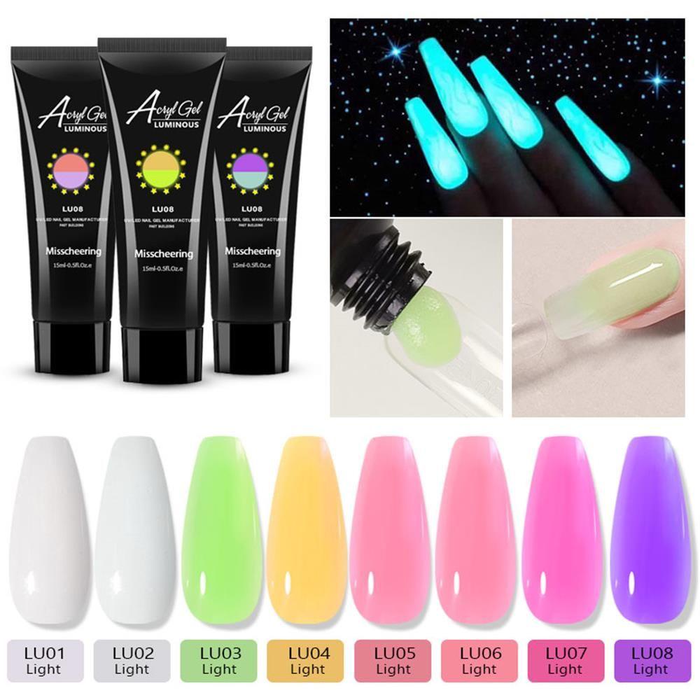 SOFTNESS Hot Luminous Fluorescent Color Nail Builder Gel Nail Extension UV Gel Glow In the Dark French Manicure UV LED|Gel Extend Builder