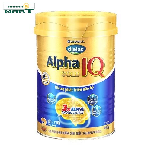 Sữa Bột Dielac Alpha Gold Iq 3 Hộp Thiếc 400G (Cho Trẻ Từ 1 - 2 Tuổi) - Nhanhomart