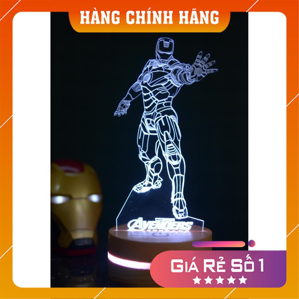 [Đèn Led 3D Iron_man] Đèn led 3D Full điều khiển, pin, đế 16 màu 4 chế độ sáng. Bảo hành đổi trả.