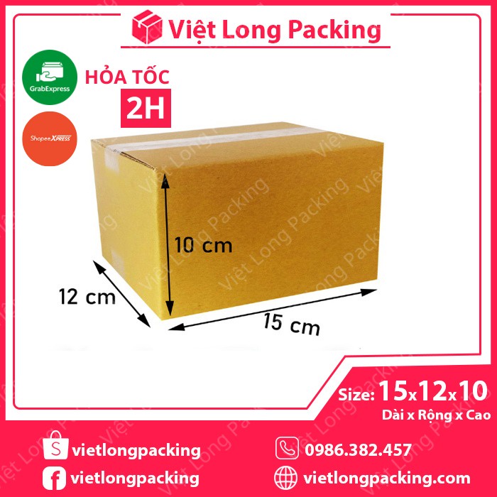 15x12x10 Combo 10 hộp carton gói hàng - Thùng giấy đóng hàng