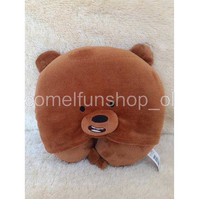 Gối Kê Cổ Có Mũ Trùm Đầu Hình Gấu We Bare Bear Dễ Thương