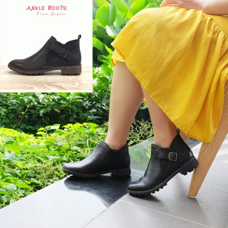 Giày boots Nhật da thật đi bộ êm chân VNXK có khóa