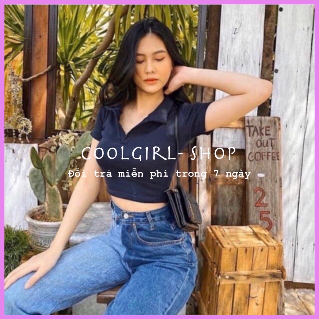 Áo croptop POLO trơn cổ bẻ hàng cao cấp | BigBuy360 - bigbuy360.vn
