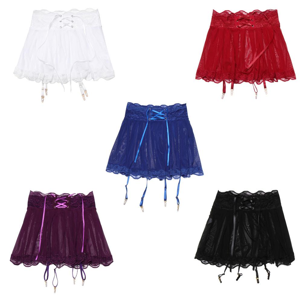 Đầm Ngủ Lưới Xếp Ly Kèm Kẹp Nịt Tất Gợi Cảm Quyến Rũ Dành Cho Nữ