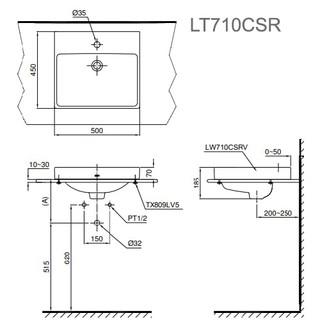 Chậu rửa đặt trên bàn ToTo LT710CSR