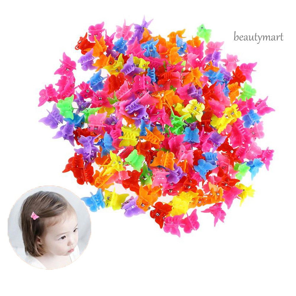 [Hàng mới về] Bộ 100 kẹp tóc hình con bướm màu kẹo dễ thương xinh xắn