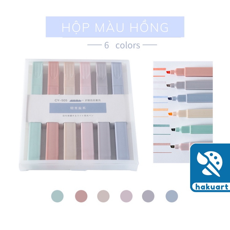 Set 6 Bút Highlight CY-505 Cream Color Pastel - Họa Cụ Hakuart