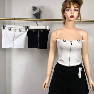 Áo ống croptop dây kéo