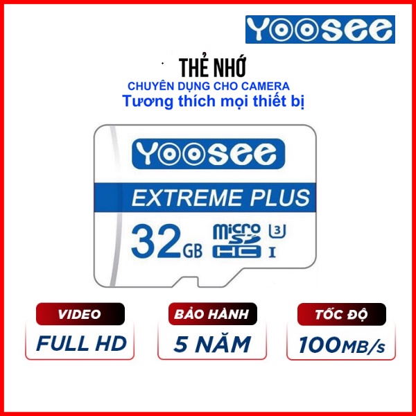 Thẻ Nhớ YOOSEE PLUS 32GB Class 10 Tốc Độ Cao Chính Hãng Bảo Hành 5 Năm