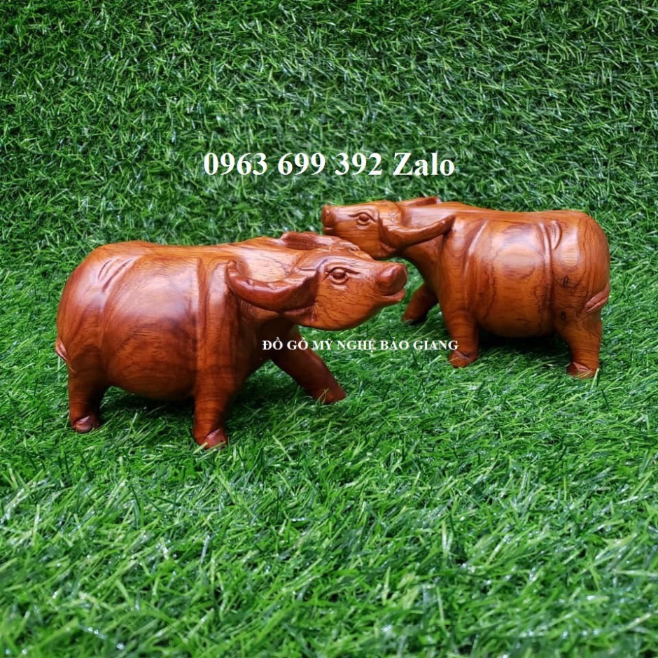 Tượng con Trâu bằng gỗ (một cặp)