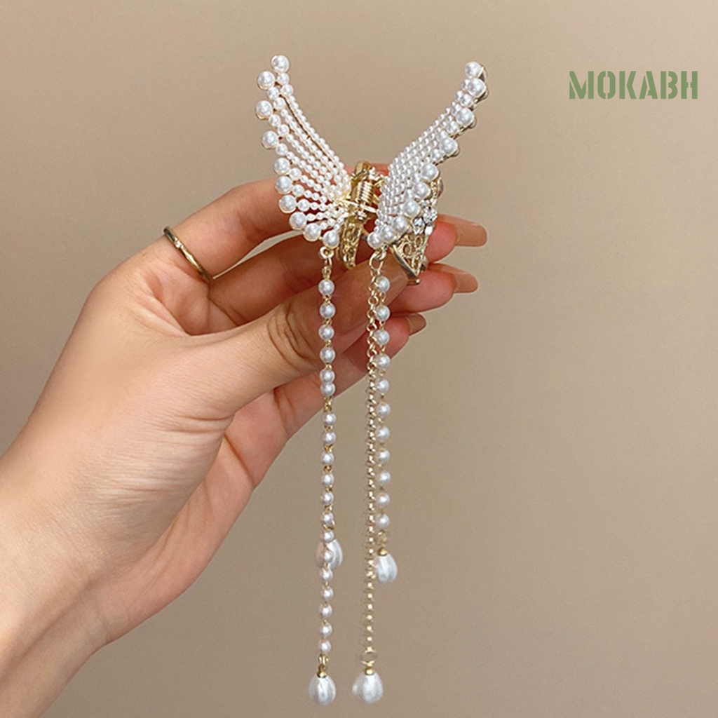 Kẹp Tóc Hình Bướm Đính Ngọc Trai Giả Thanh Lịch