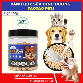Shopbexinh. Bánh quy sữa dinh dưỡng cho chó mèo Taotaopets (Hộp 100gr) Bánh thưởng cho chó mèo.