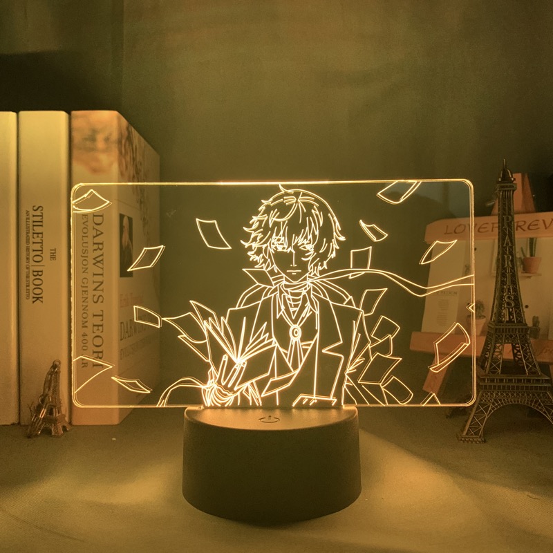 New 3D Lamp Bungo Stray Dogs Night Lights USB LED Lighting Anime Dazai Nakajima Acrylic 7 Colours Home Decor High Quality