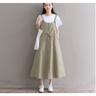 ĐẦM BẦU VÁY BÀU CÔNG SỞ YẾM KAKI (kèm áo thun )