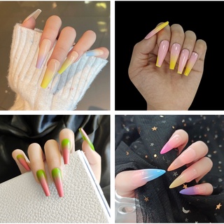 [Hàng mới về] Móng tay giả đầu dẹt nhọn đeo và tháo dễ dàng phong cách Âu Mỹ