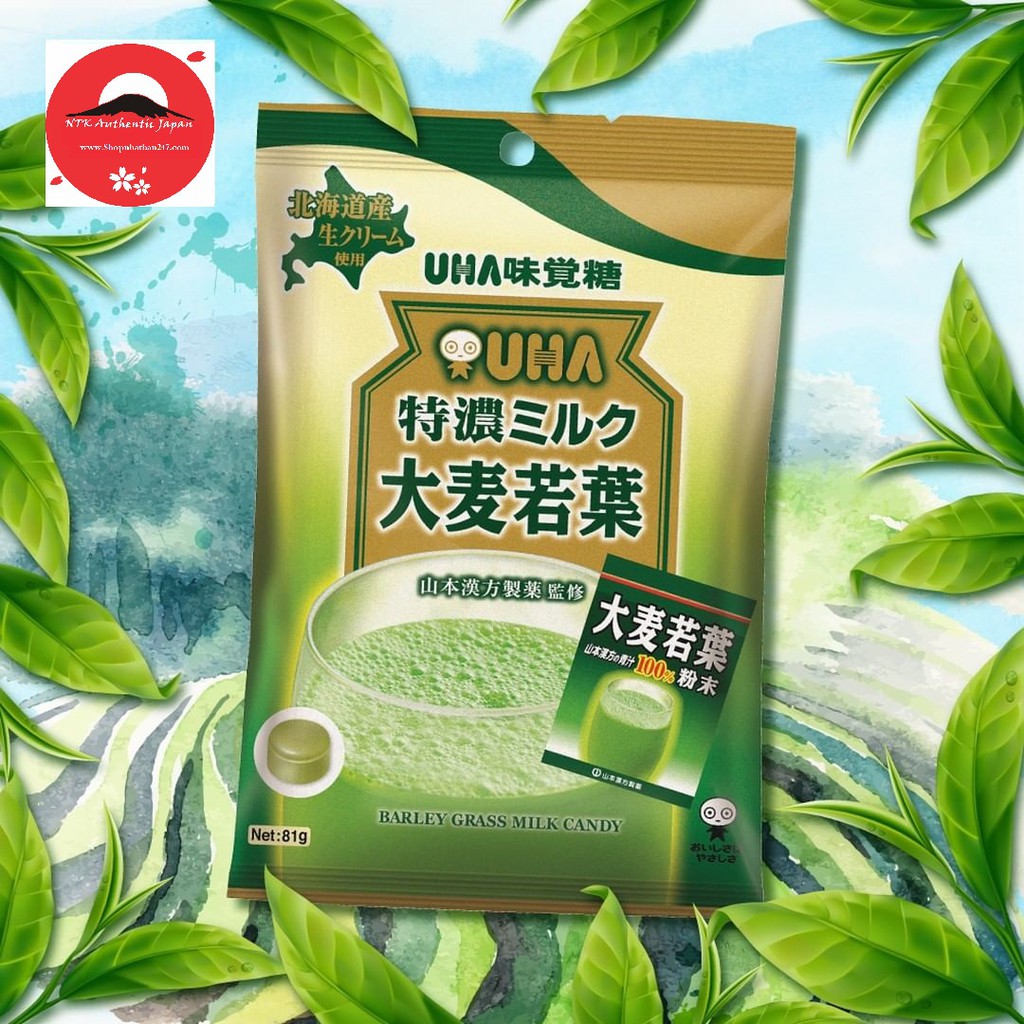 Kẹo trà lúa non UHA 81g - date 2022