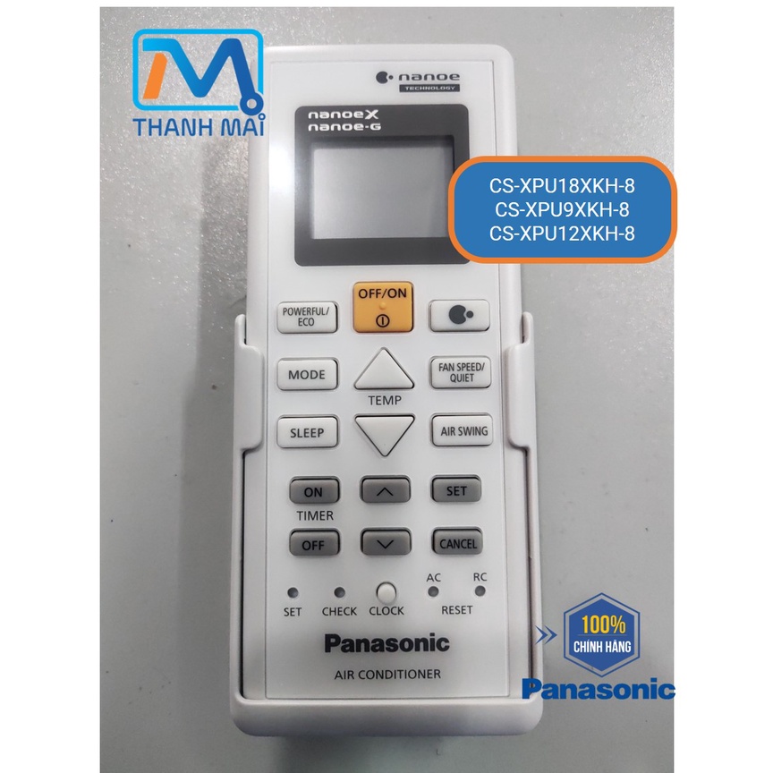 [Mã ELHA22 giảm 6% đơn 300K] Remote máy lạnh Panasonic XPU18XKH-8//XPU9XKH-8//XPU12XKH-8