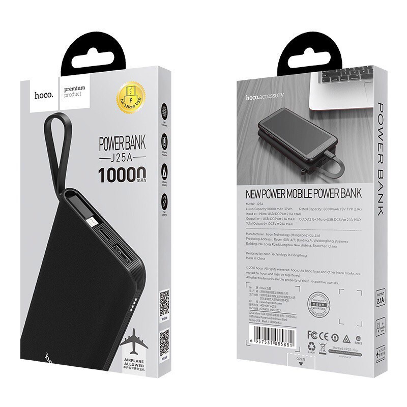 [Siêu Sale] Pin Sạc Dự Phòng Hoco J25A Dung Lượng 10000mAh - Hàng Chính Hãng