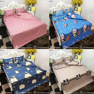 Bộ Ga Chun 2 Vỏ Gối Đầu 1 Vỏ Gối Ôm COTTON POLY, Gía Xả Kho( Khách Nhắn Tin Chọn Mẫu Ạ)