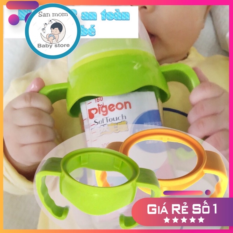 Tay Cầm/Quai Cầm Bình Sữa Pigeon Nhựa PPSU Và Thủy Tinh Chính Hãng Nhật Bàn 160/240ML