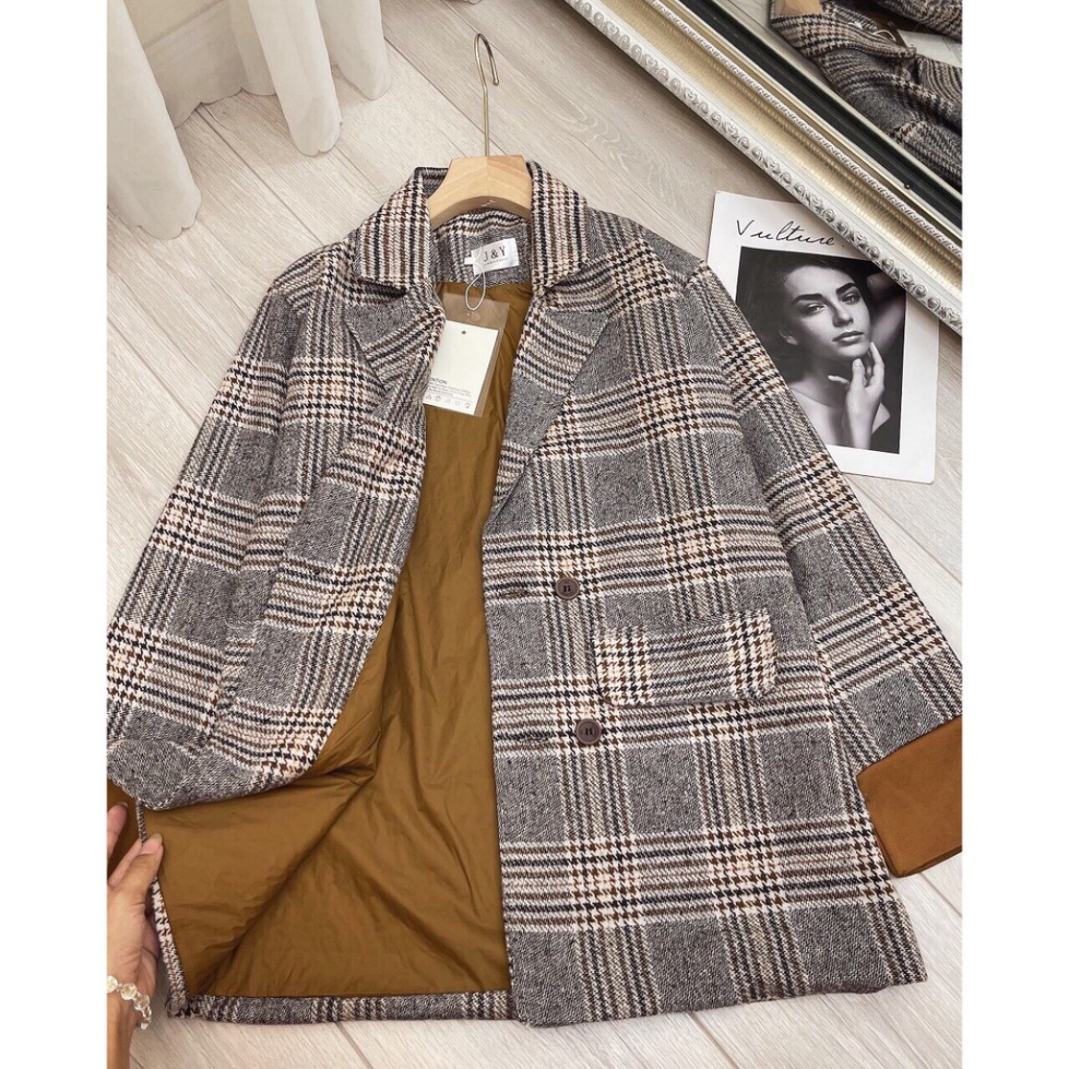 Freeship Áo Blazer Nữ Áo Vest Khoác Ngoài Chất Kẻ QC Cao Cấp. | BigBuy360 - bigbuy360.vn