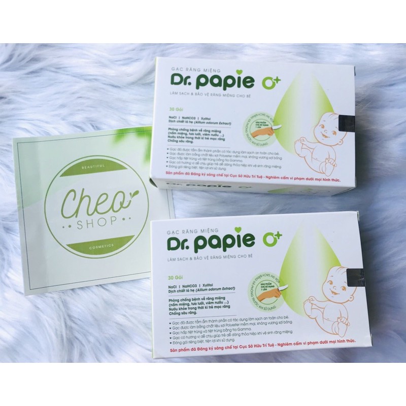 Gạc rơ lưỡi vệ sinh răng miệng cho bé Dr Papie 30 cái