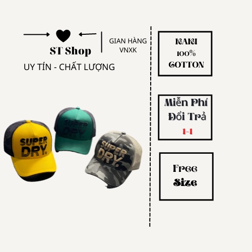 Nón kết lưới mũ lưỡi trai Superdry 2 thời trang cá tính - Hàng VNXK