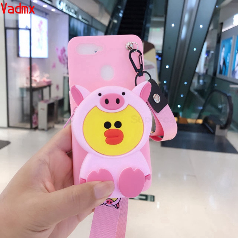 Ốp điện thoại mềm hình Doraemon Stitch Mickey Minnie có ví đựng tiền dành cho Xiaomi Redmi 6 6A 5 5A 5 Plus