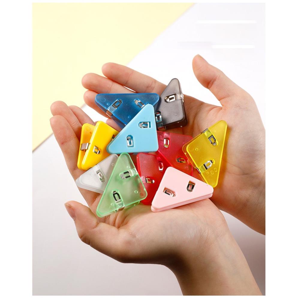Kẹp giấy GALANO kẹp bướm nhựa lõi thép tam giác nhiều màu độc đáo SC-001387