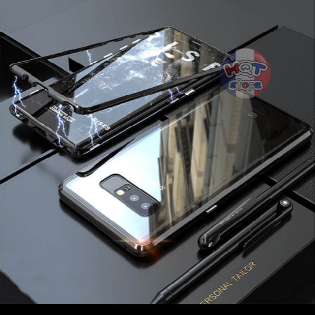 Ốp Galaxy Note 8 lưng kính viền nhôm hít nam châm 360° hiệu Likgus bảo vệ siêu tốt