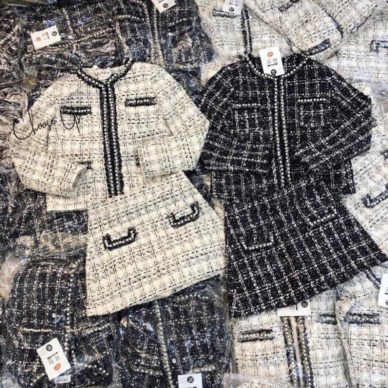 [Mã WAJAN27 hoàn 15% xu đơn 300k] Áo Dạ TWEED Đính Ngọc Hàn Quốc Choo | BigBuy360 - bigbuy360.vn