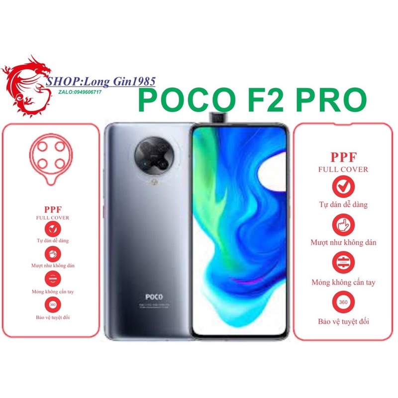 POCO F2 PRO miếng dán trong Ppf mặt sau và mặt trước chống va đập chống trầy xước