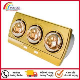 [LOẠI 1 XỊN] Đèn sưởi nhà tắm 3 bóng Braun Kohn KP03G