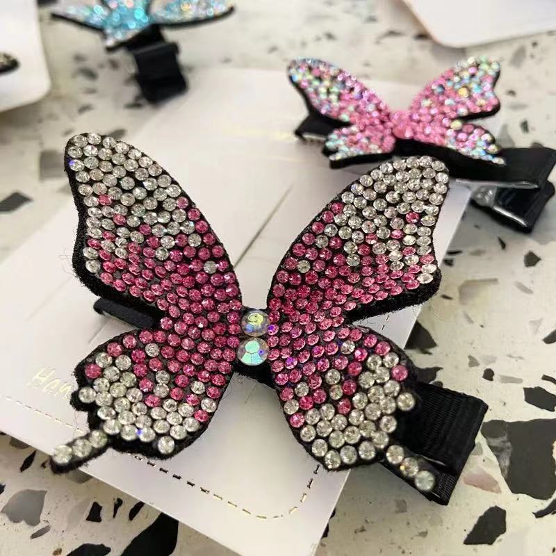 Kẹp Tóc Hình Bươm Bướm Đính Kim Cương Giả Dễ Thương Cho Nữ