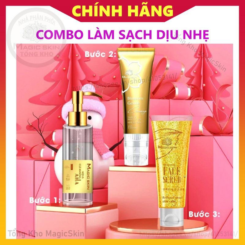 COMBO Làm Sạch Dưỡng Da Dịu Nhẹ Cho Da Nhạy Cảm Magic Skin gồm 3 sản phẩm