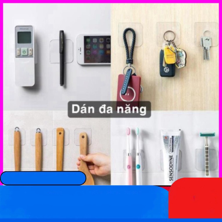 (HOT)// FREESHIP Miếng dán tường 2 mặt keo trong siêu chắc dự phòng cho kệ remote , kệ xà bông, dán tranh chịu lực cao, 