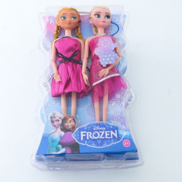 Hộp 2 búp bê Frozen của Disney. Búp bê có khớp tay, chân, có mang giày. Cao 30cm