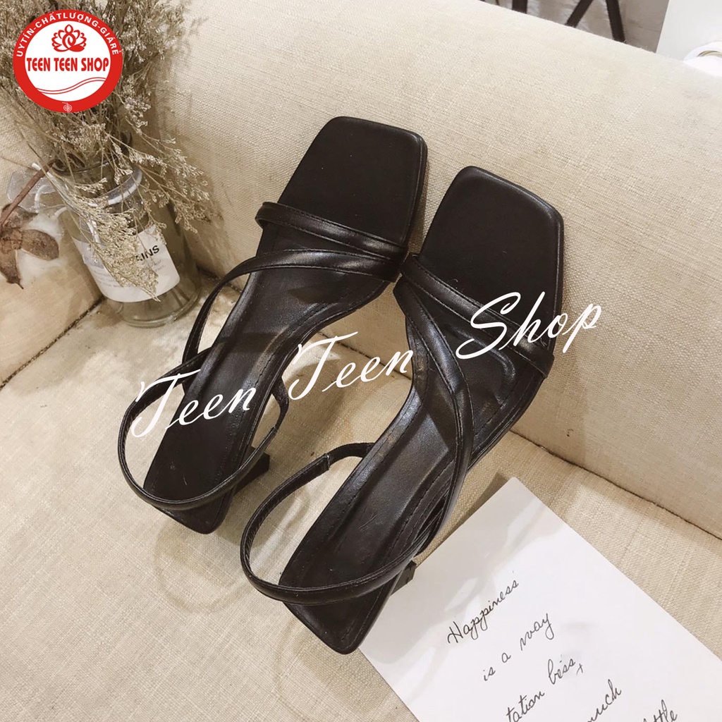 Giày sandal nữ cao gót cao 6 cm, mũi vuông quai mảnh mềm mại dễ đi, Teen Teen Shop mã Sandal12cao6P