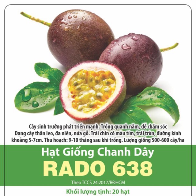 Hạt Giống Chanh dây 638 (20 hạt)